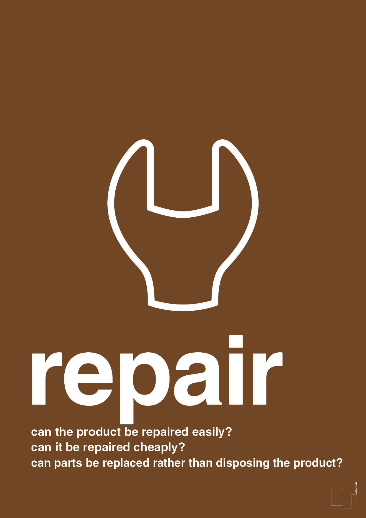 plakat: repair - dark brown-Miljø-A1two3