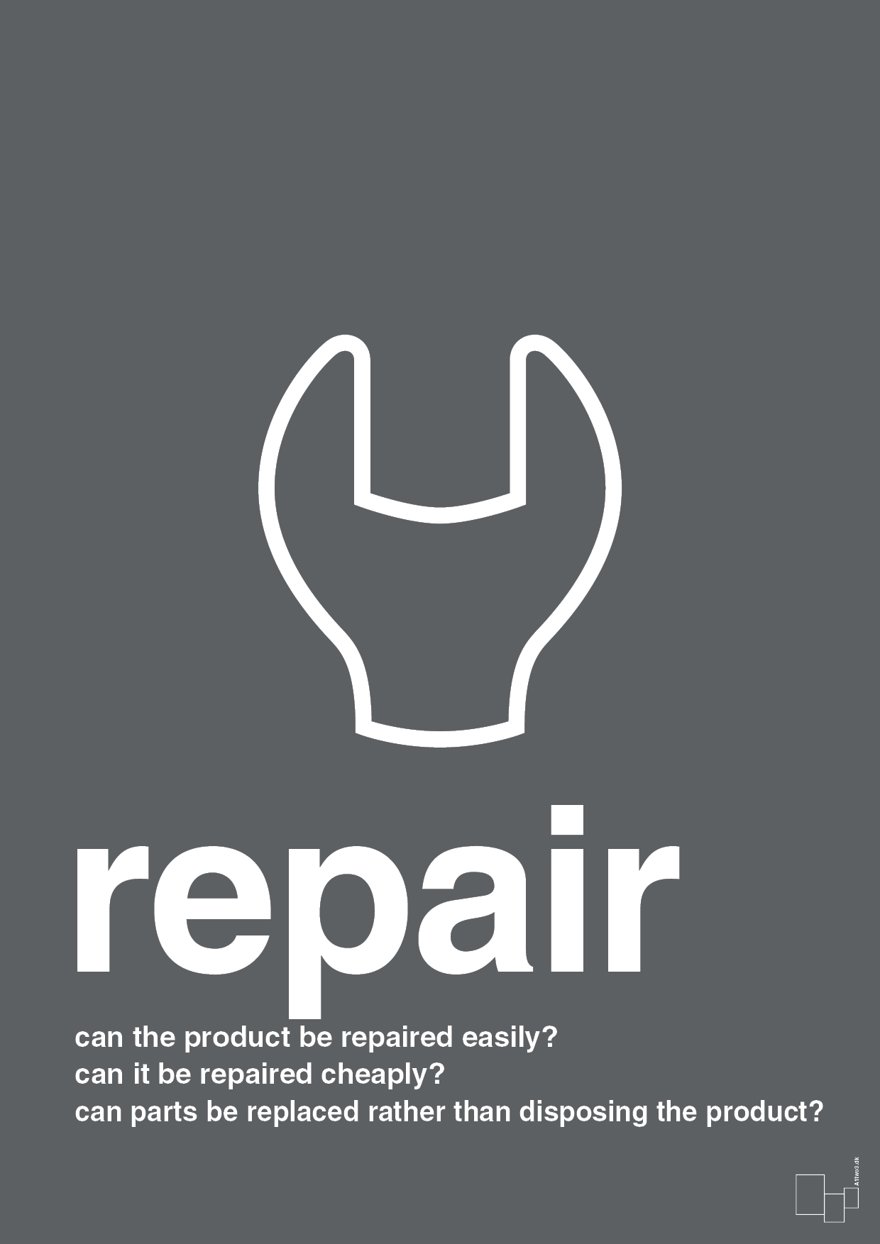 plakat: repair - graphic charcoal-Miljø-A1two3