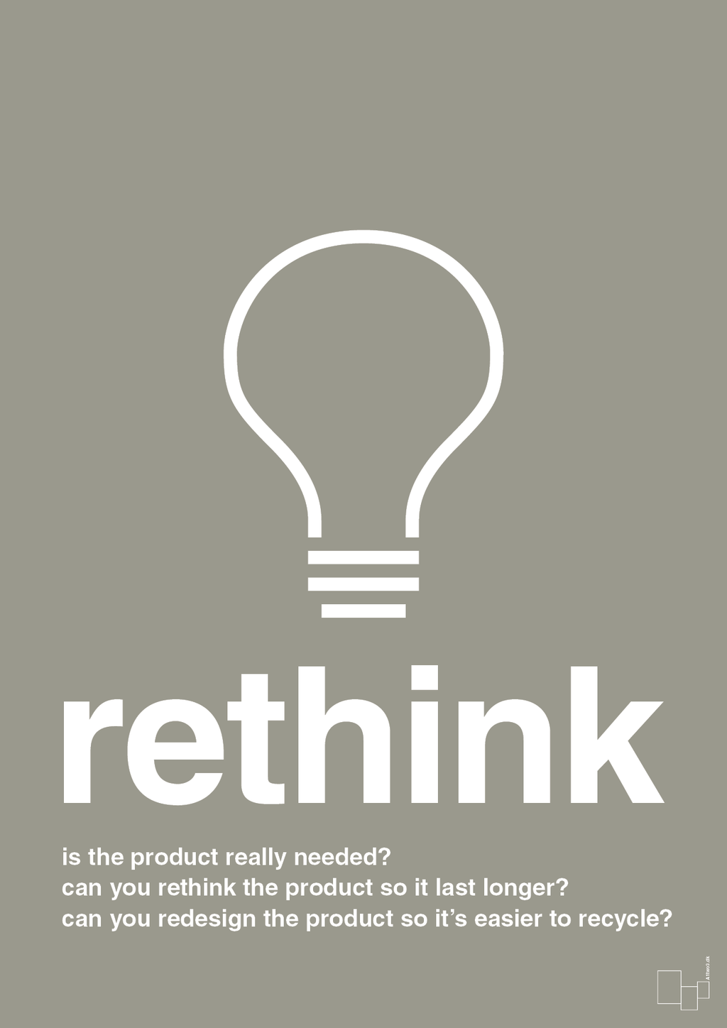 plakat: rethink - battleship gray-Miljø-A1two3