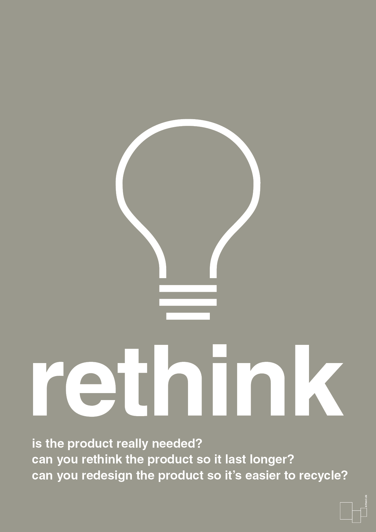 plakat: rethink - battleship gray-Miljø-A1two3