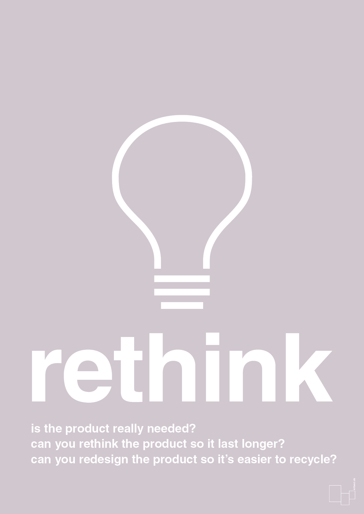 plakat: rethink - dusty lilac-Miljø-A1two3