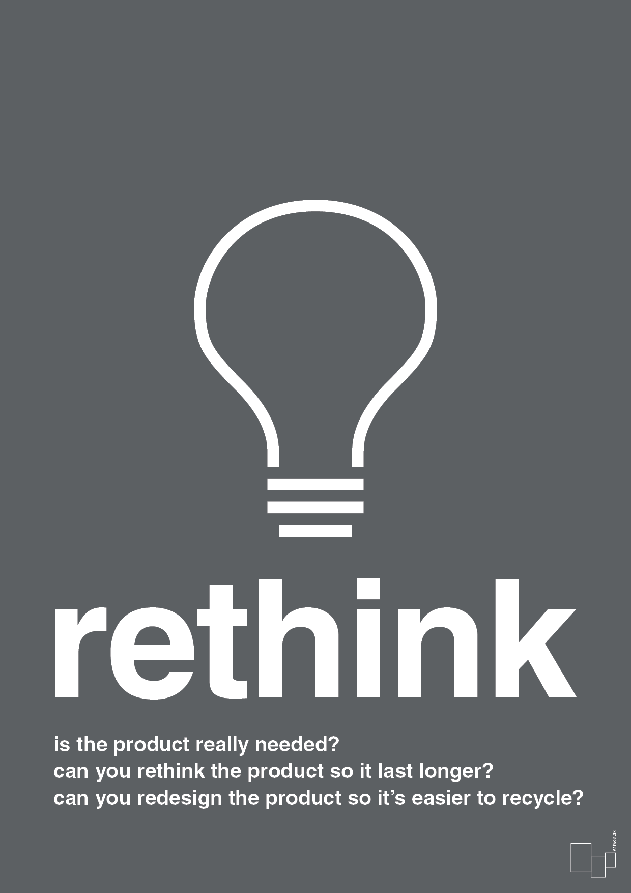 plakat: rethink - graphic charcoal-Miljø-A1two3