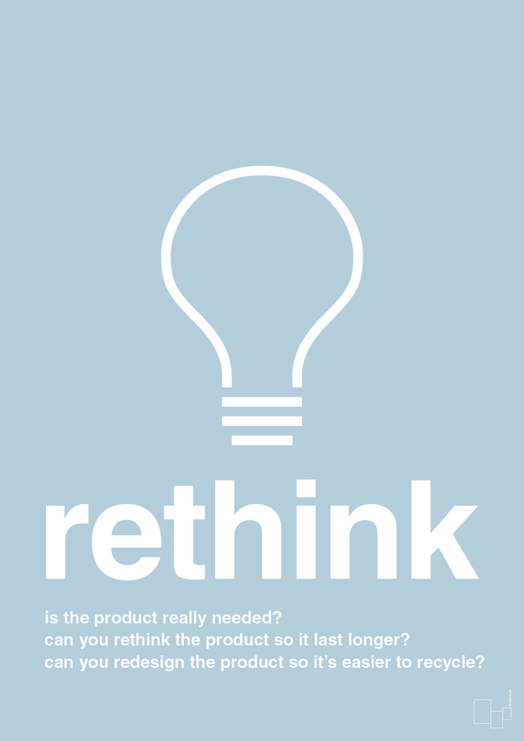 plakat: rethink - heavenly blue-Miljø-A1two3
