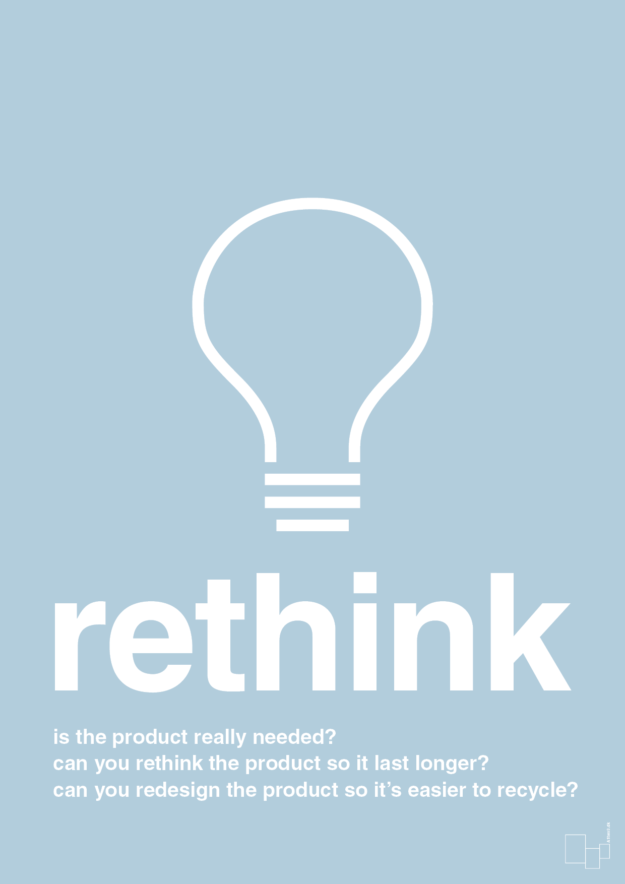 plakat: rethink - heavenly blue-Miljø-A1two3