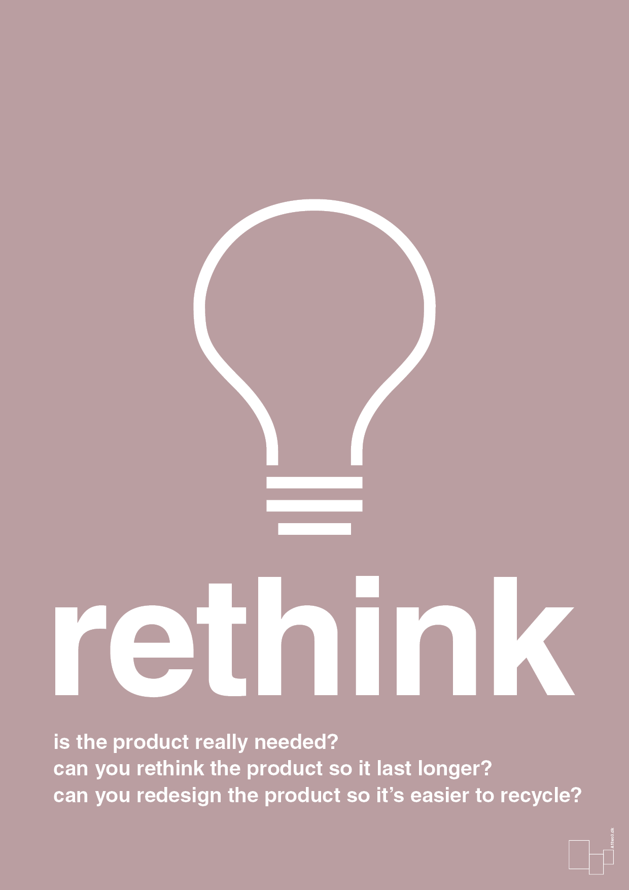 plakat: rethink - light rose-Miljø-A1two3