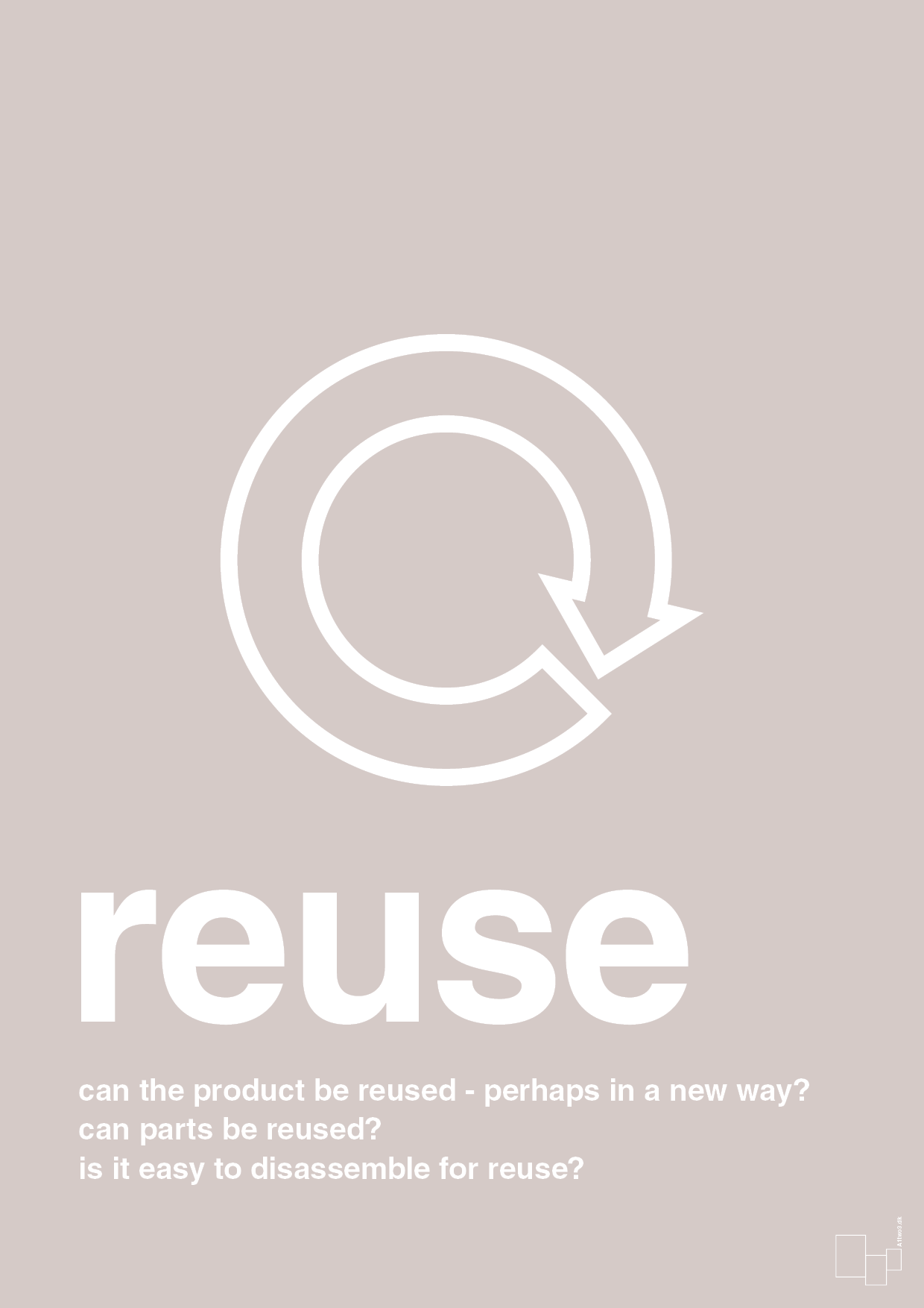 plakat: reuse - broken beige-Miljø-A1two3