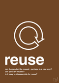 plakat: reuse - dark brown-Miljø-A1two3