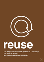 plakat: reuse - dark brown-Miljø-A1two3