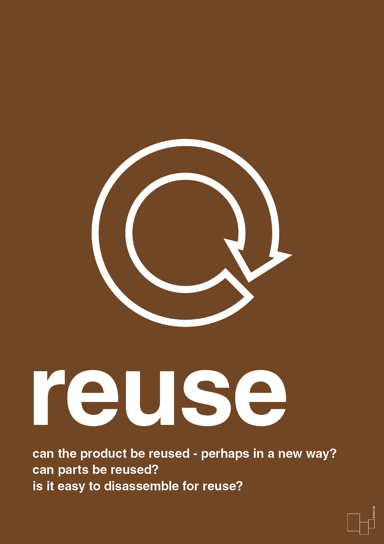 plakat: reuse - dark brown-Miljø-A1two3