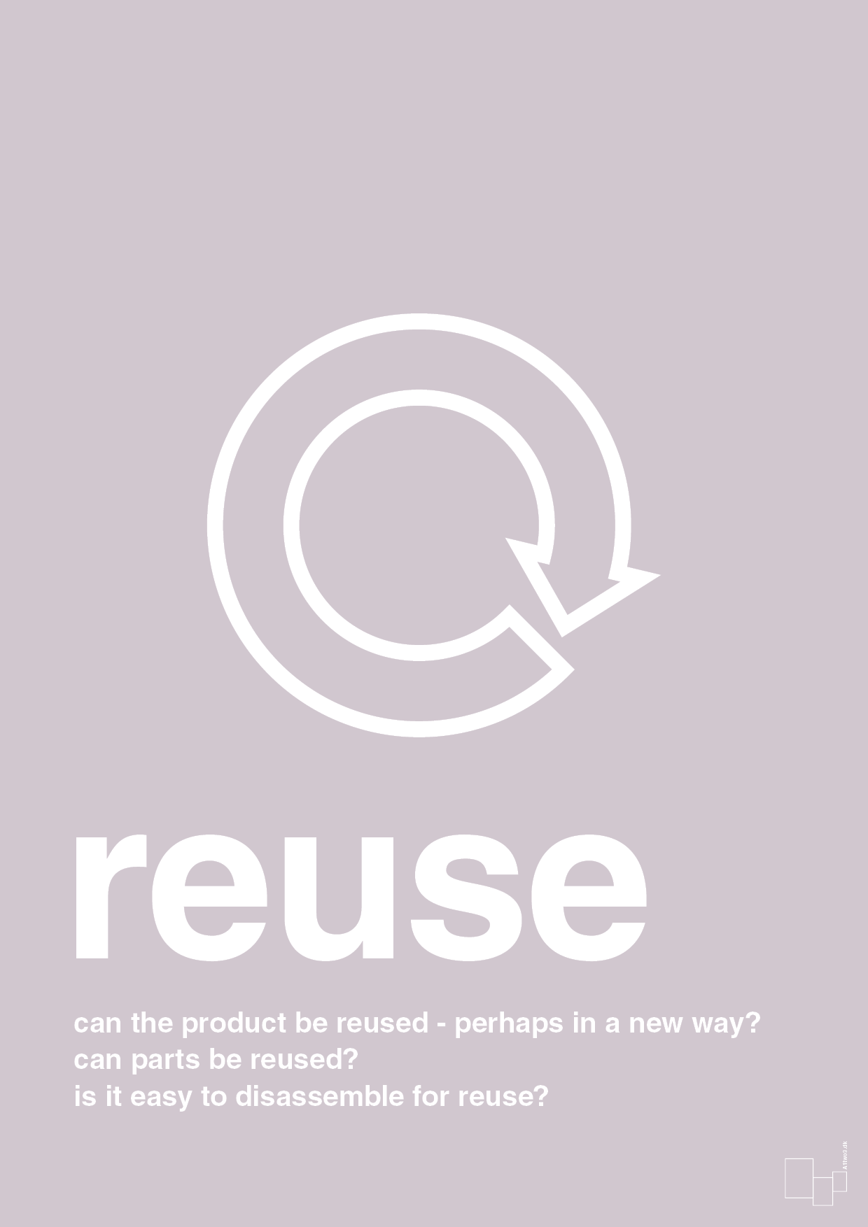 plakat: reuse - dusty lilac-Miljø-A1two3