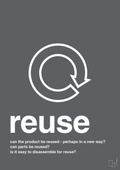 plakat: reuse - graphic charcoal-Miljø-A1two3