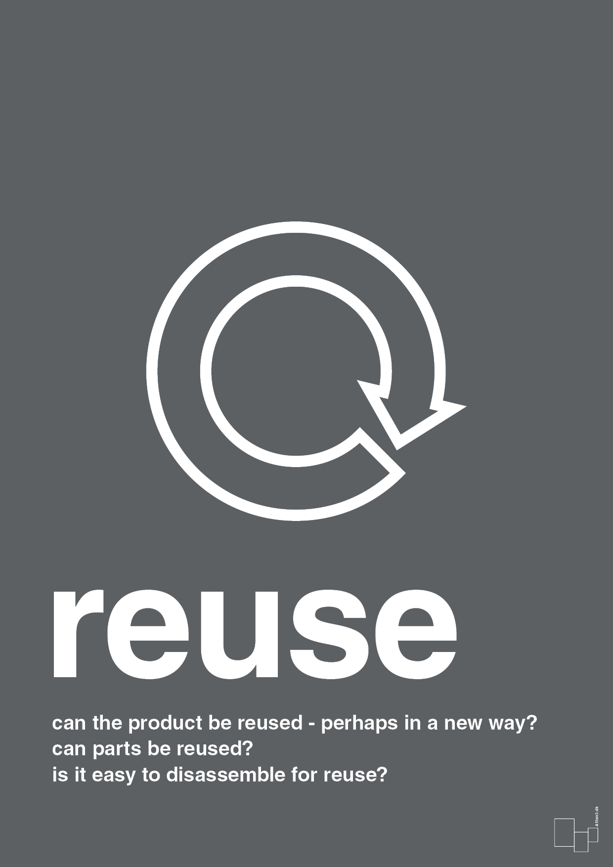 plakat: reuse - graphic charcoal-Miljø-A1two3