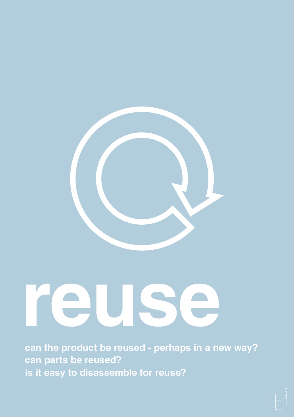 plakat: reuse - heavenly blue-Miljø-A1two3