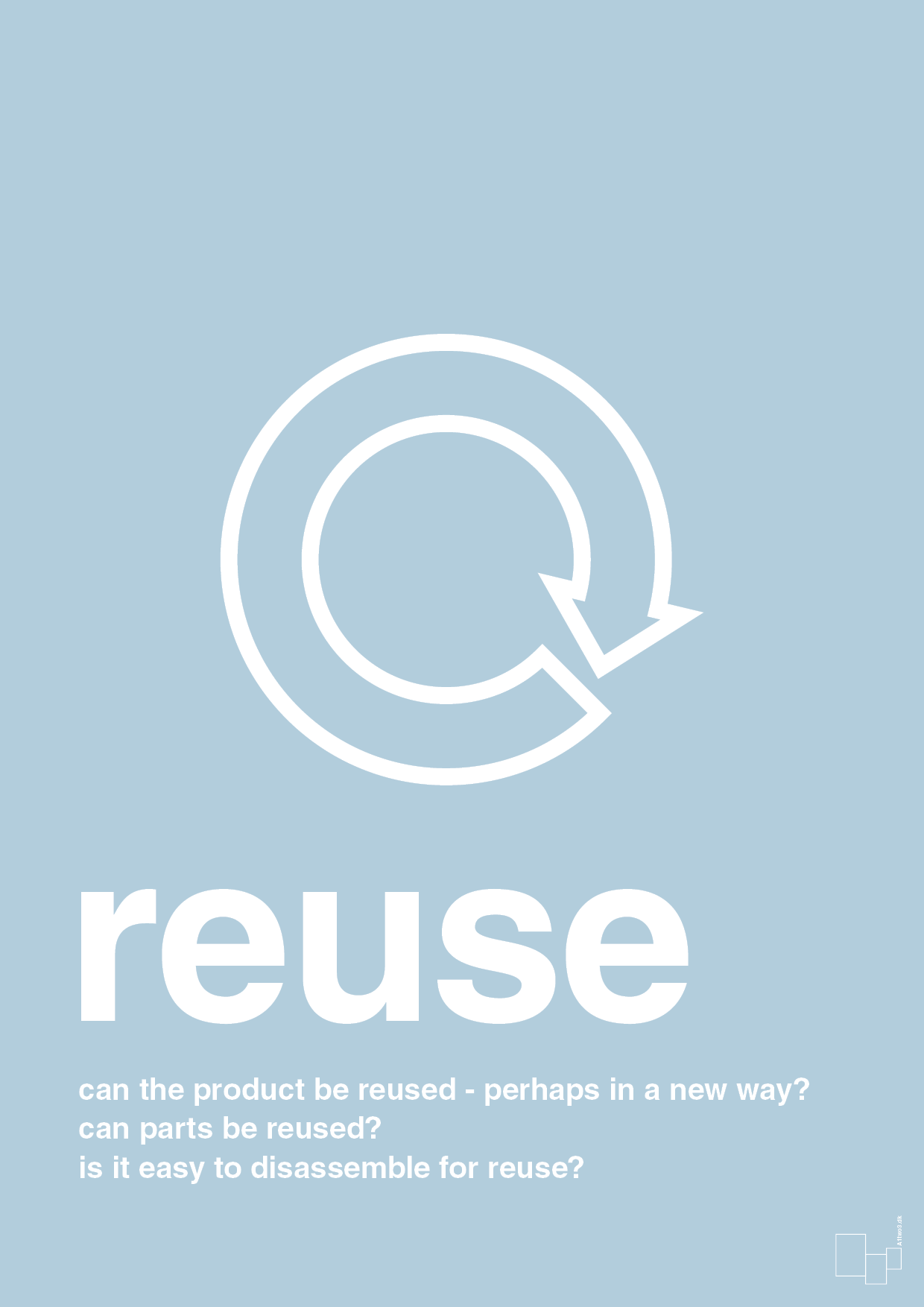 plakat: reuse - heavenly blue-Miljø-A1two3