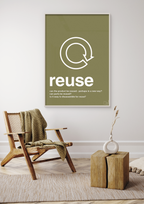 plakat: reuse - graphic charcoal-Miljø-A1two3