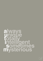 plakat: a-u-t-i-s-m - battleship gray-Autisme-A1two3