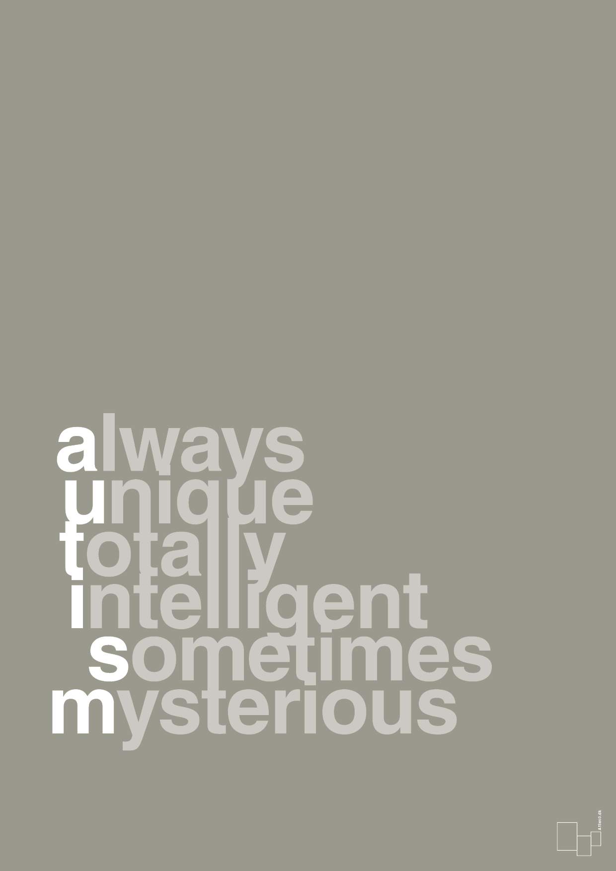 plakat: a-u-t-i-s-m - battleship gray-Autisme-A1two3