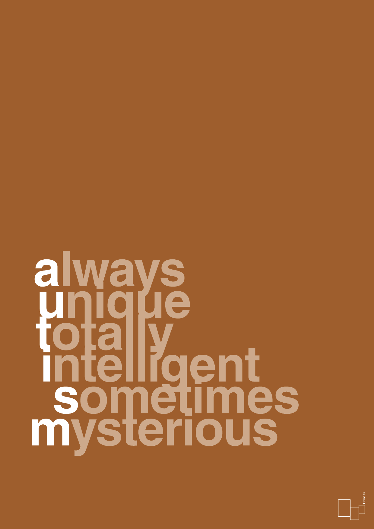 plakat: a-u-t-i-s-m - cognac-Autisme-A1two3