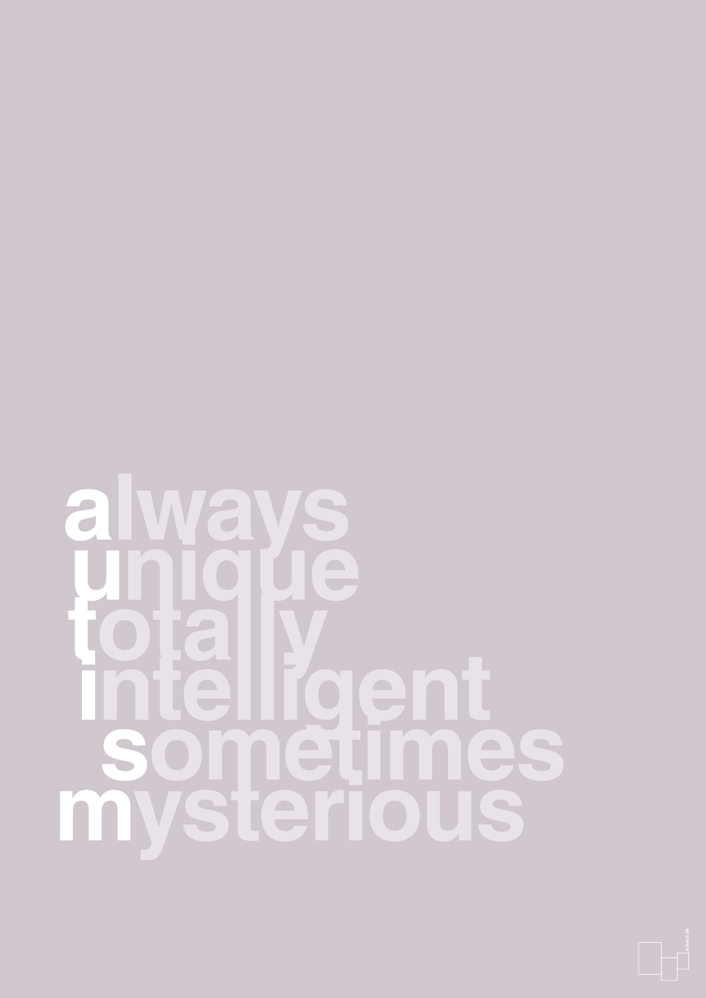 plakat: a-u-t-i-s-m - dusty lilac-Autisme-A1two3
