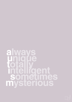 plakat: a-u-t-i-s-m - dusty lilac-Autisme-A1two3