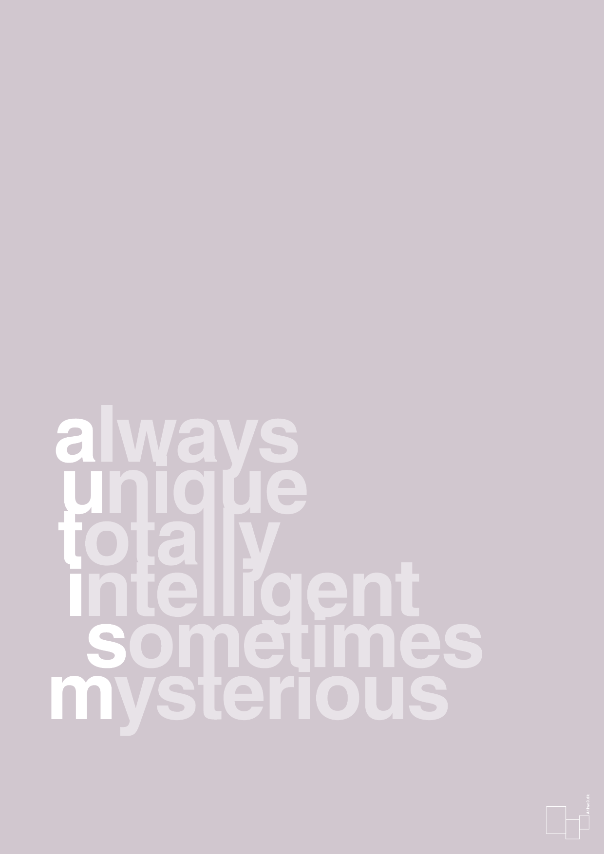 plakat: a-u-t-i-s-m - dusty lilac-Autisme-A1two3