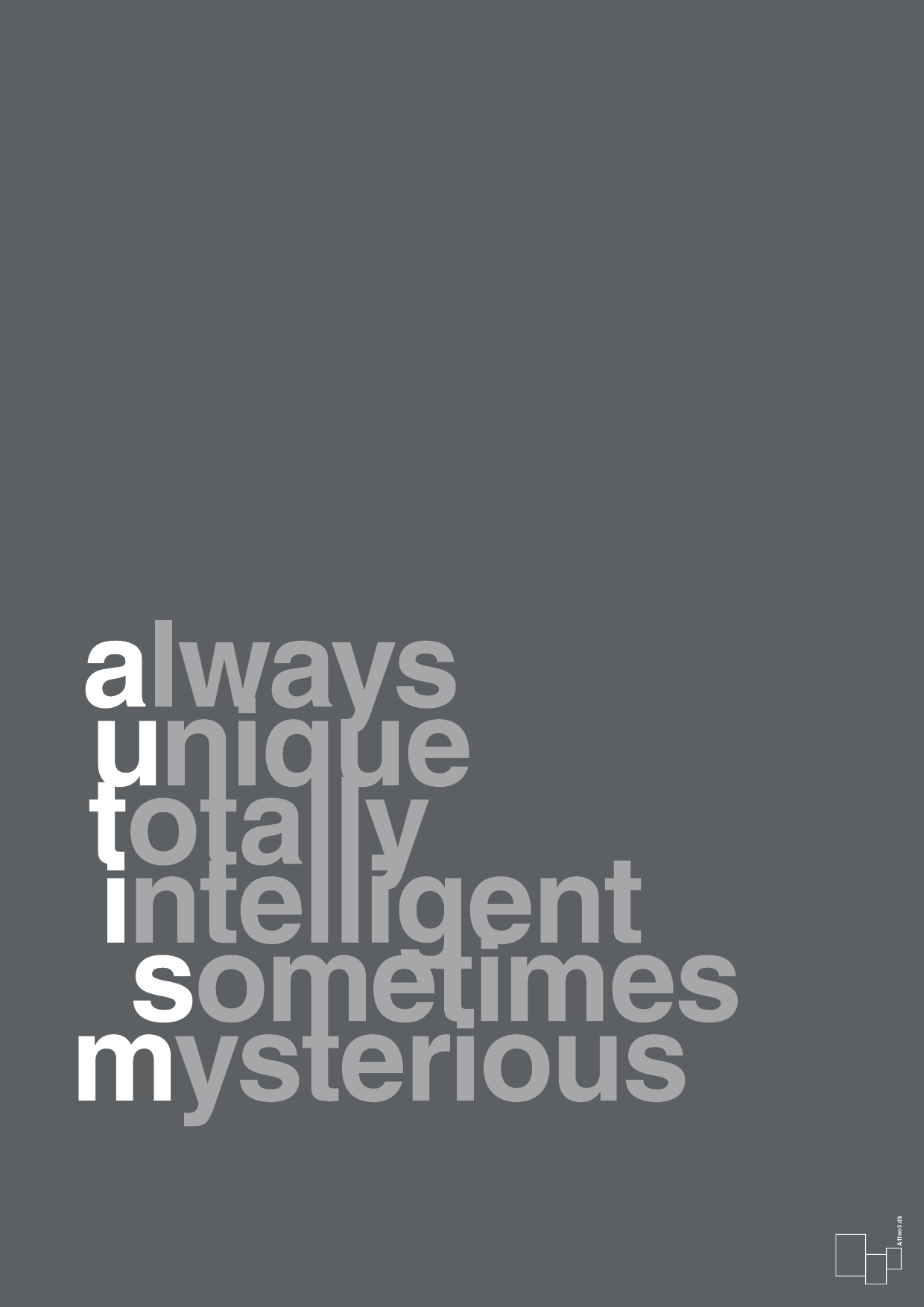 plakat: a-u-t-i-s-m - graphic charcoal-Autisme-A1two3