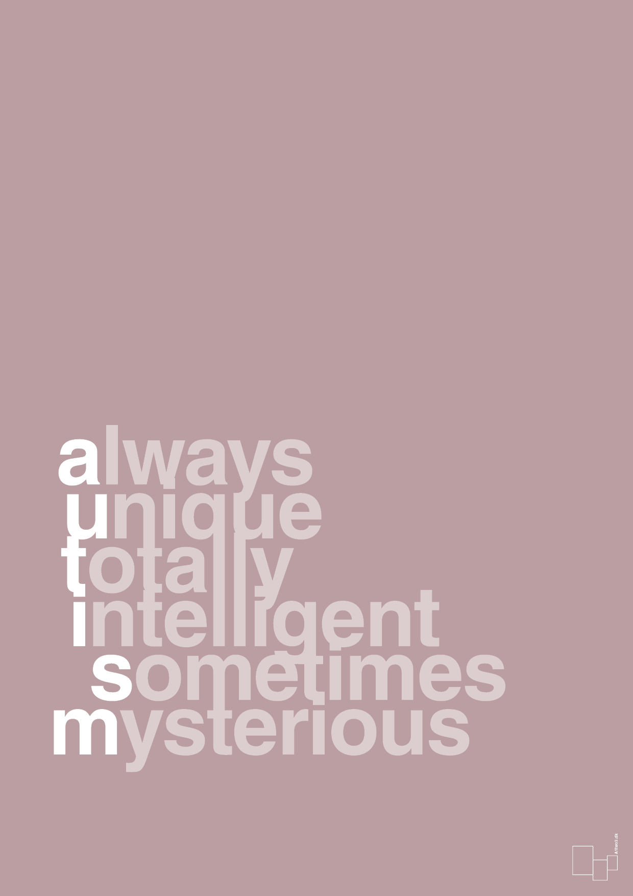 plakat: a-u-t-i-s-m - light rose-Autisme-A1two3