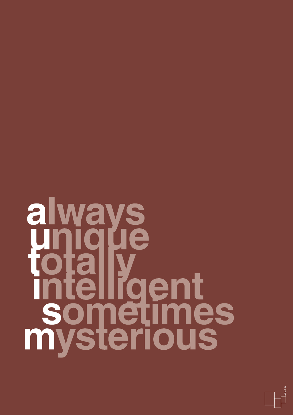 plakat: a-u-t-i-s-m - red pepper-Autisme-A1two3
