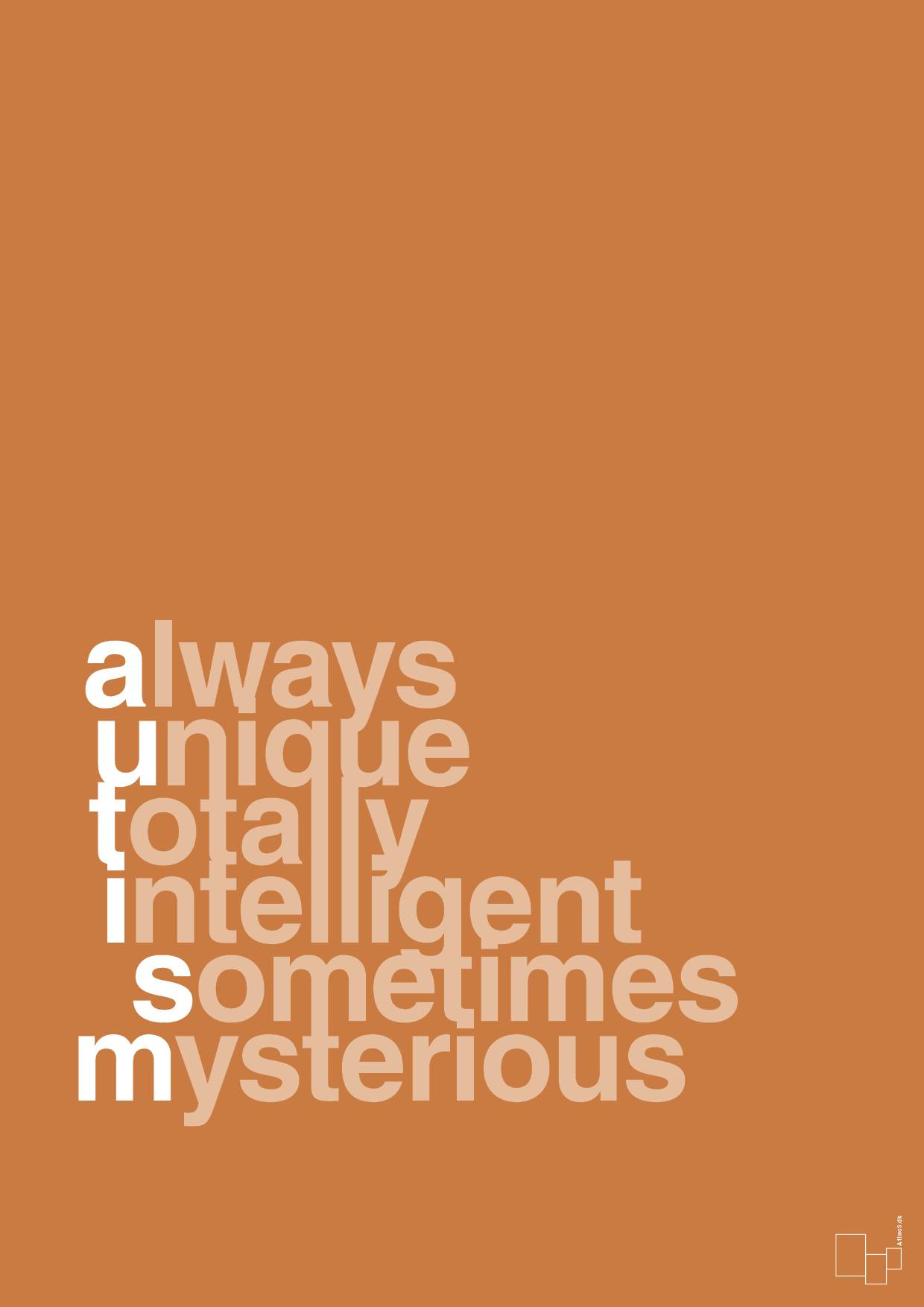 plakat: a-u-t-i-s-m - rumba orange-Autisme-A1two3