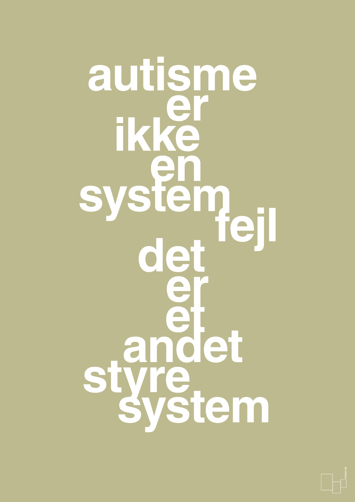 plakat: autisme er ikke en systemfejl - back to nature-Autisme-A1two3