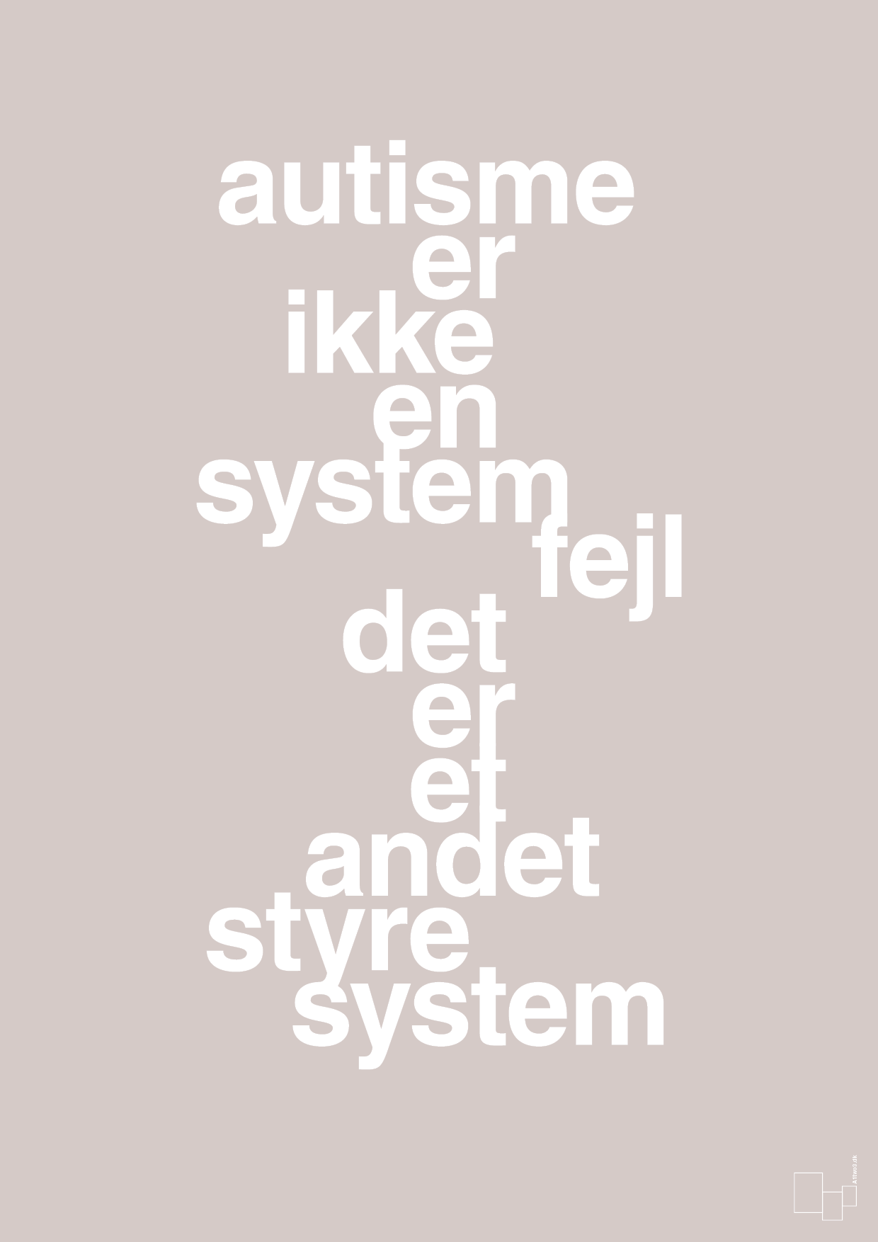 plakat: autisme er ikke en systemfejl - broken beige-Autisme-A1two3