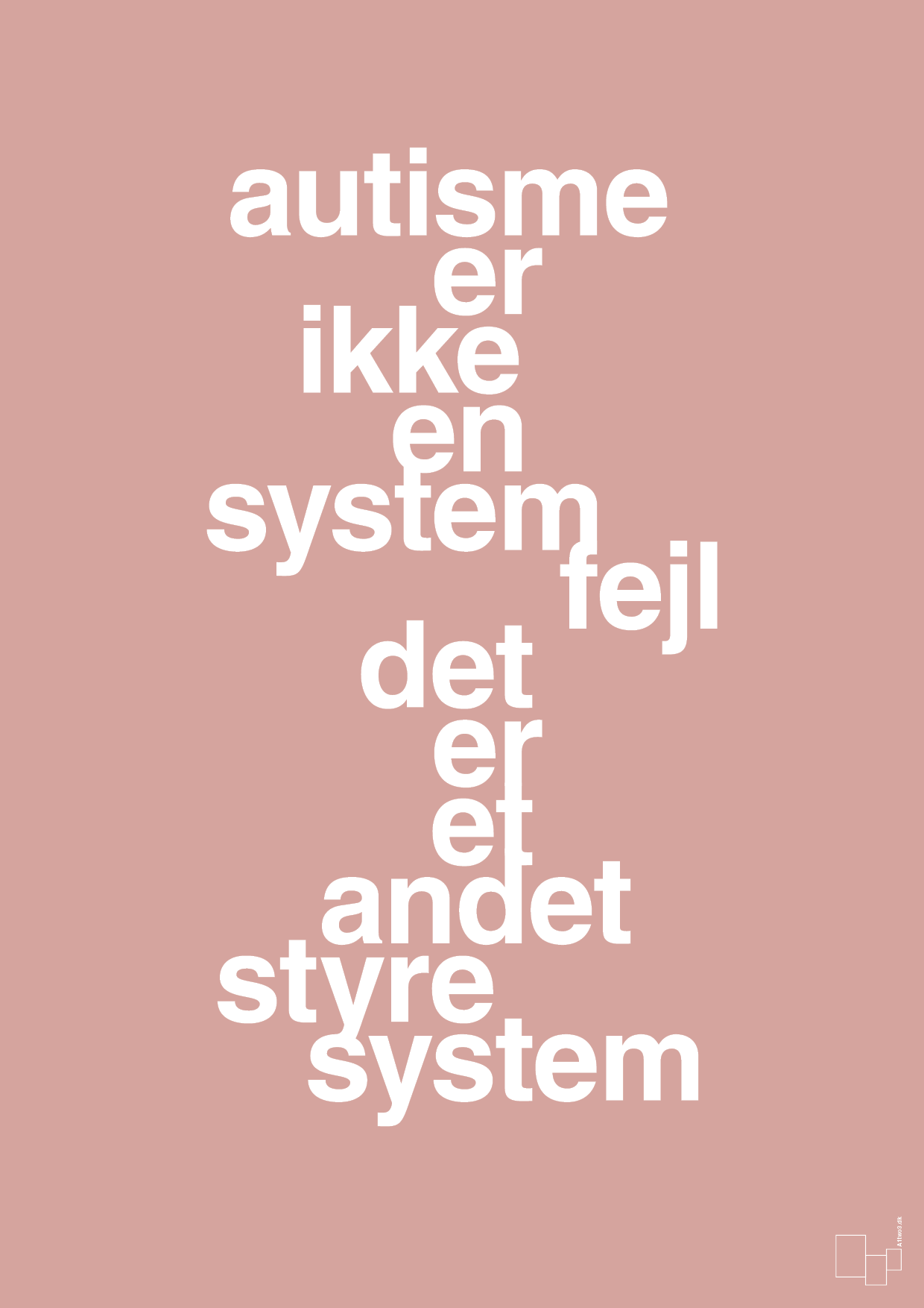 plakat: autisme er ikke en systemfejl - bubble shell-Autisme-A1two3