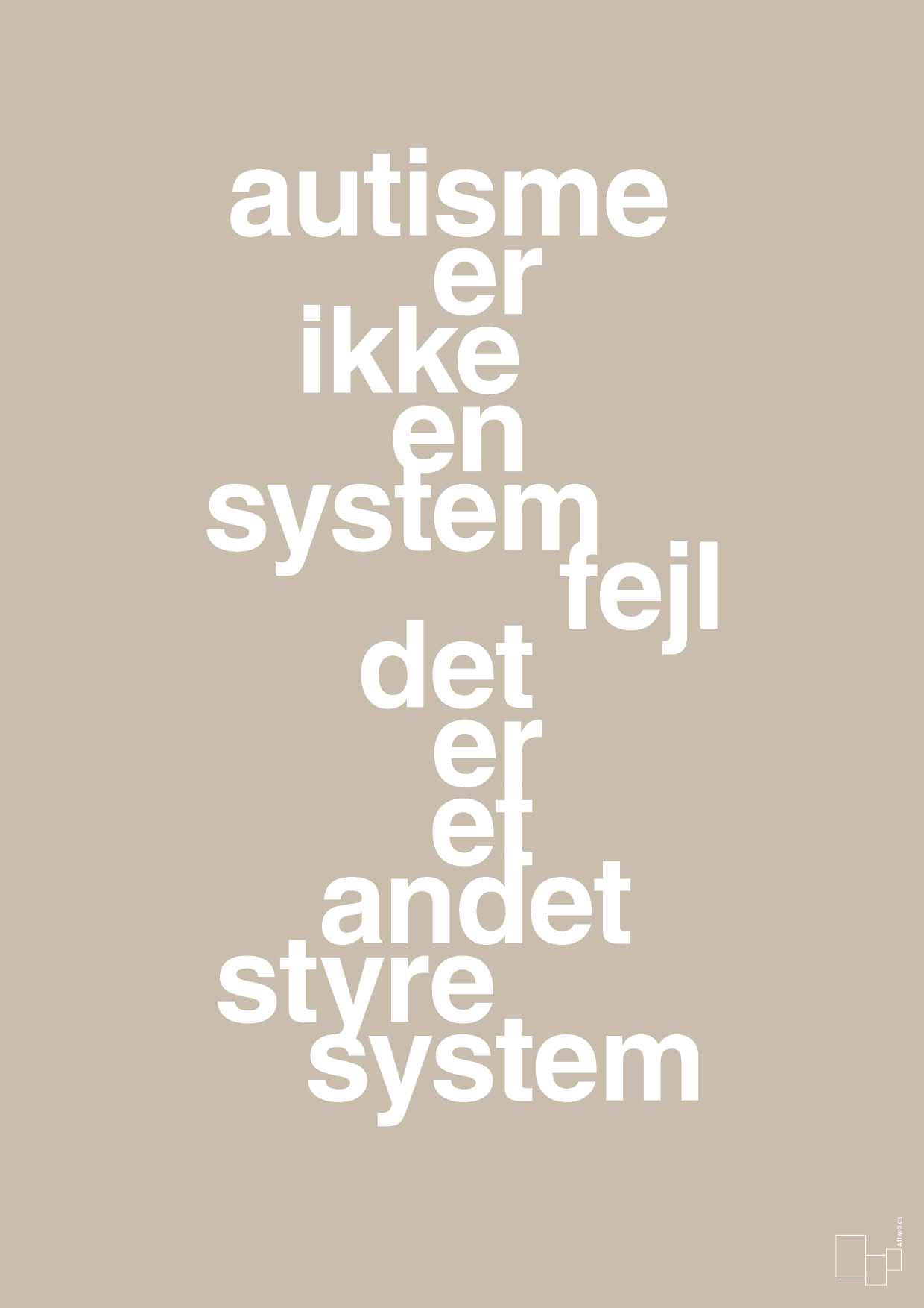 plakat: autisme er ikke en systemfejl - creamy mushroom-Autisme-A1two3