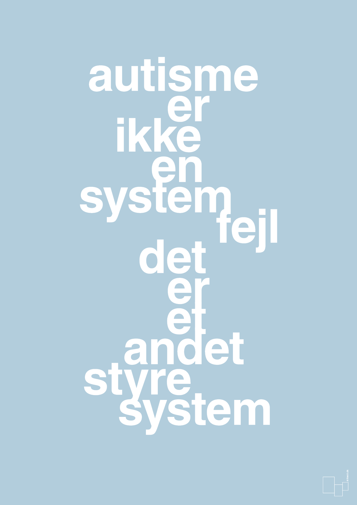 plakat: autisme er ikke en systemfejl - heavenly blue-Autisme-A1two3