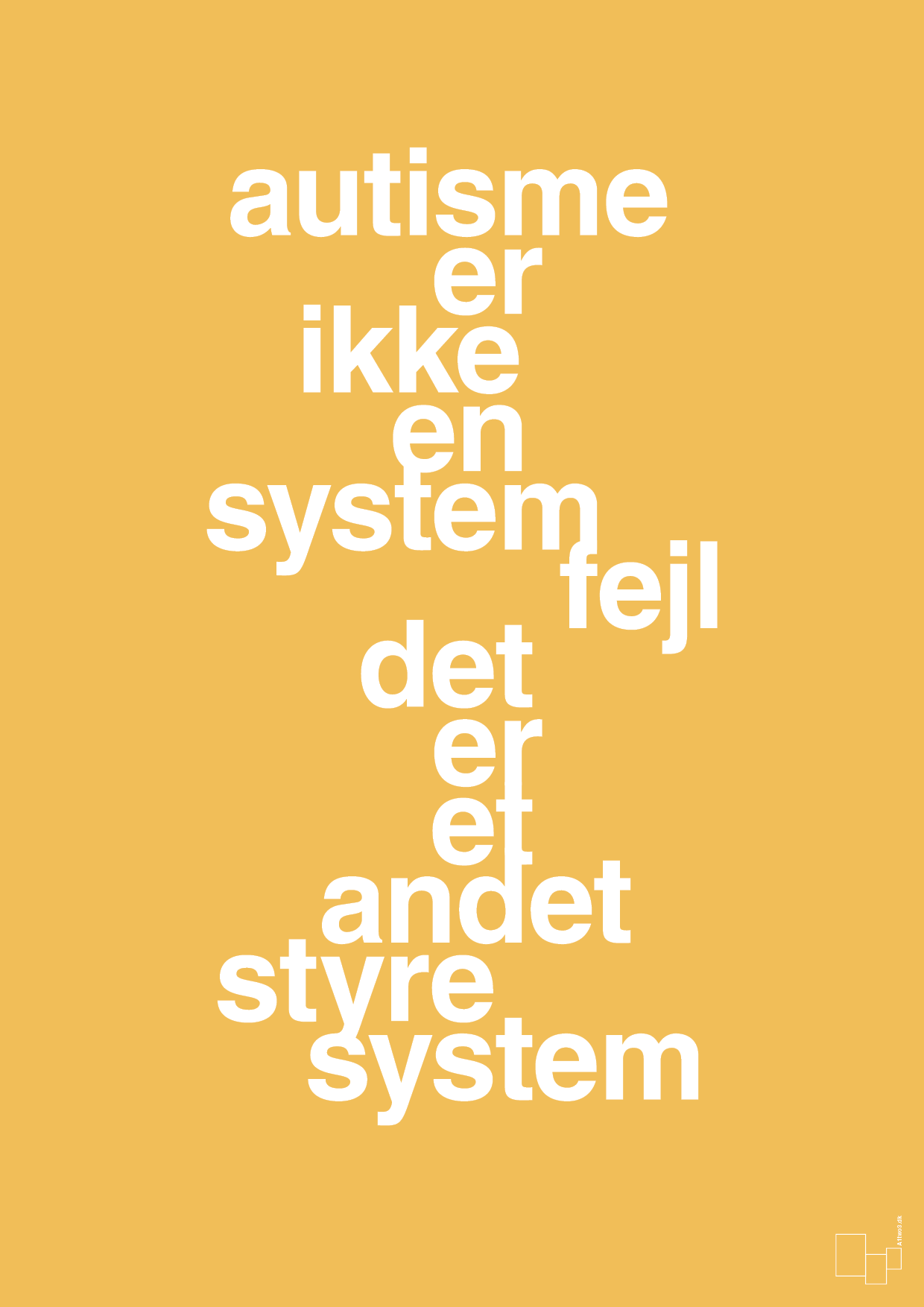 plakat: autisme er ikke en systemfejl - honeycomb-Autisme-A1two3