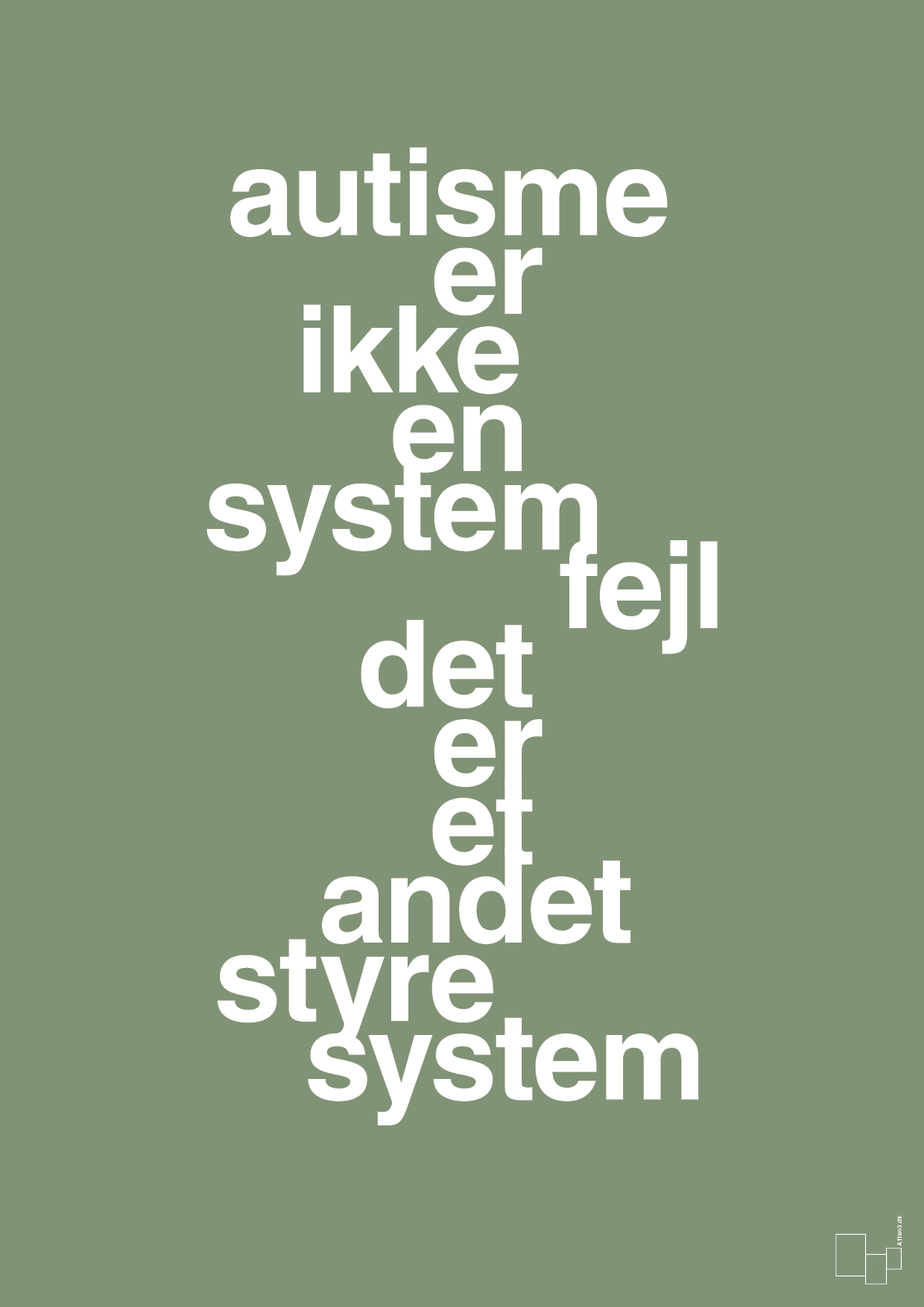 plakat: autisme er ikke en systemfejl - jade-Autisme-A1two3