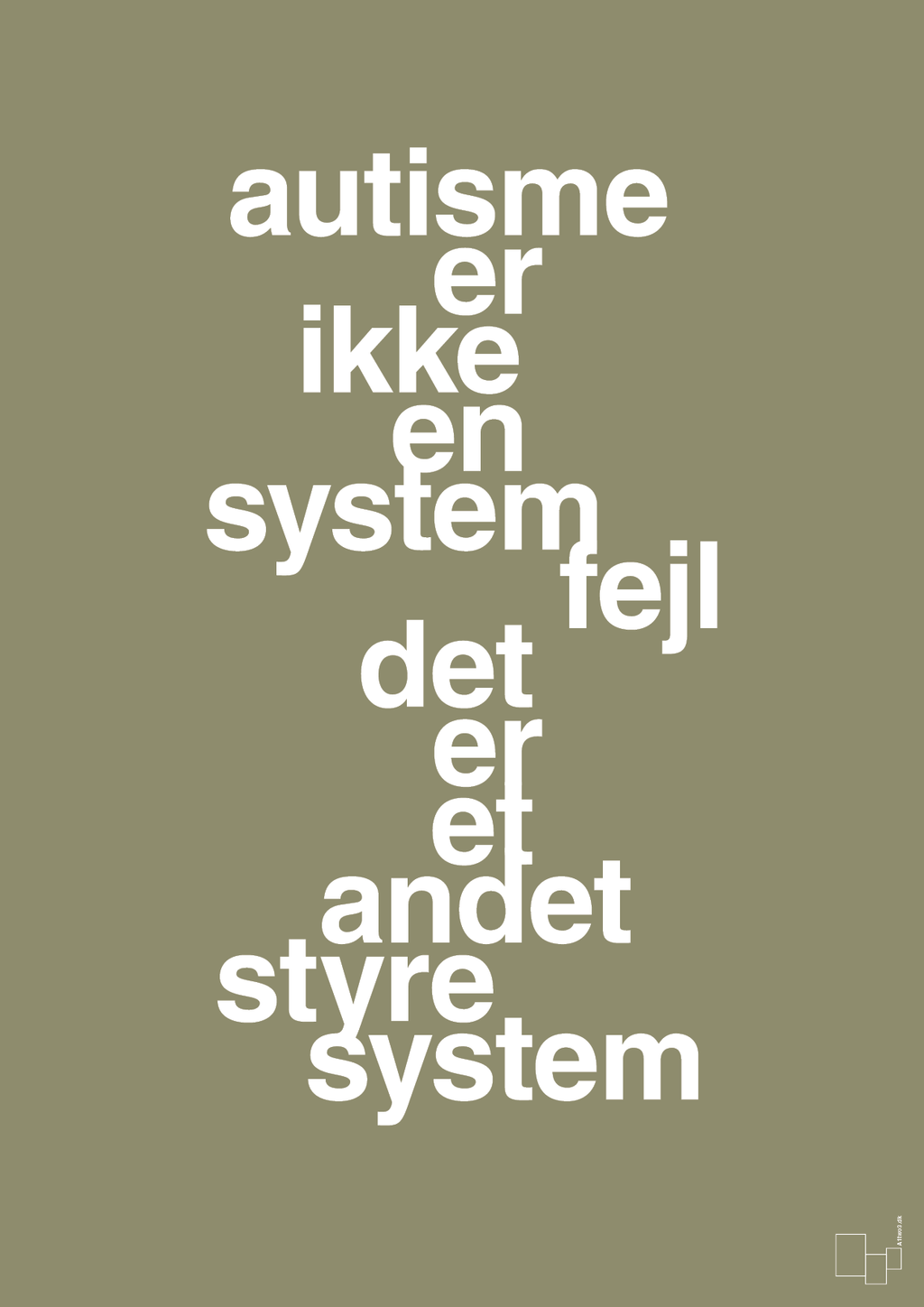 plakat: autisme er ikke en systemfejl - misty forrest-Autisme-A1two3