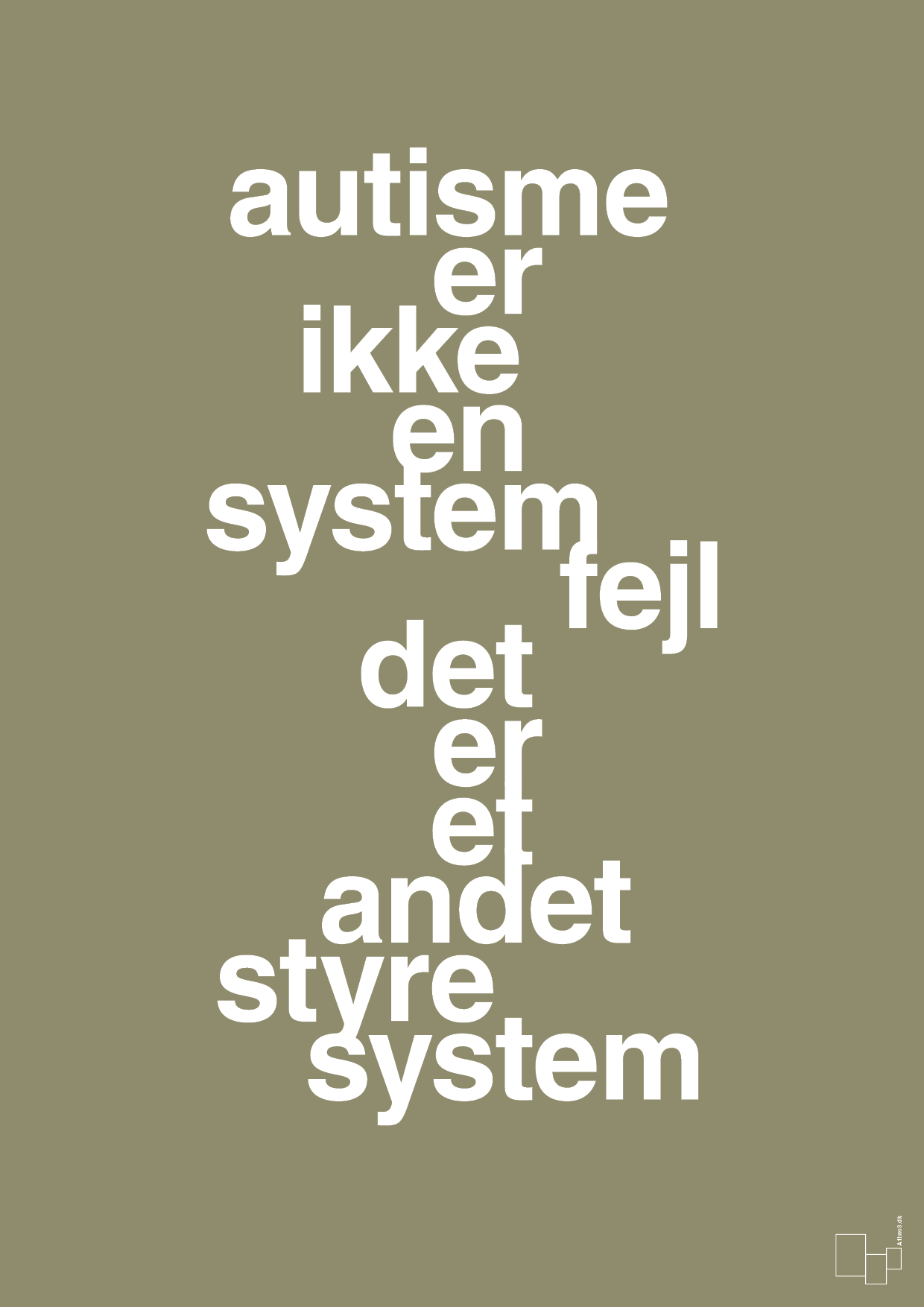 plakat: autisme er ikke en systemfejl - misty forrest-Autisme-A1two3
