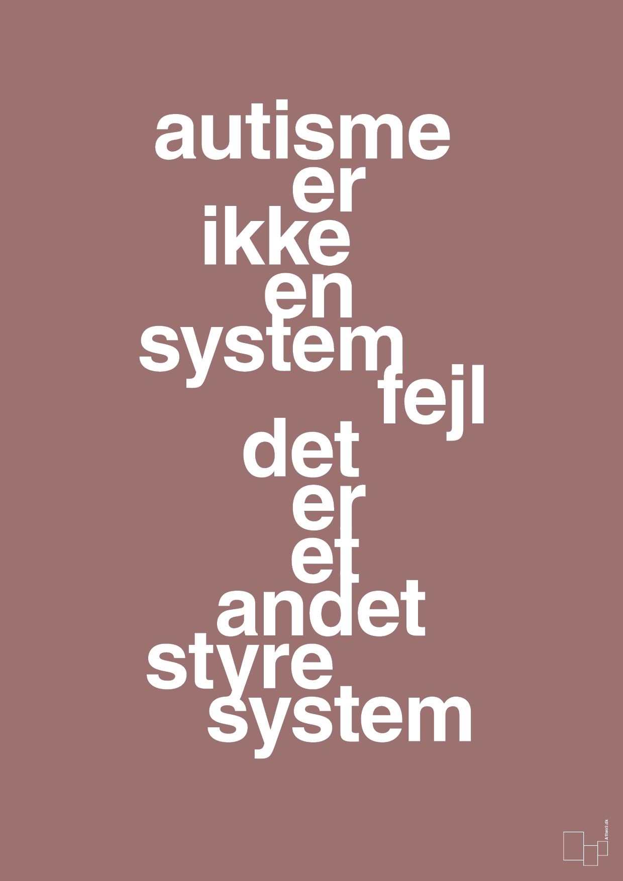 plakat: autisme er ikke en systemfejl - plum-Autisme-A1two3