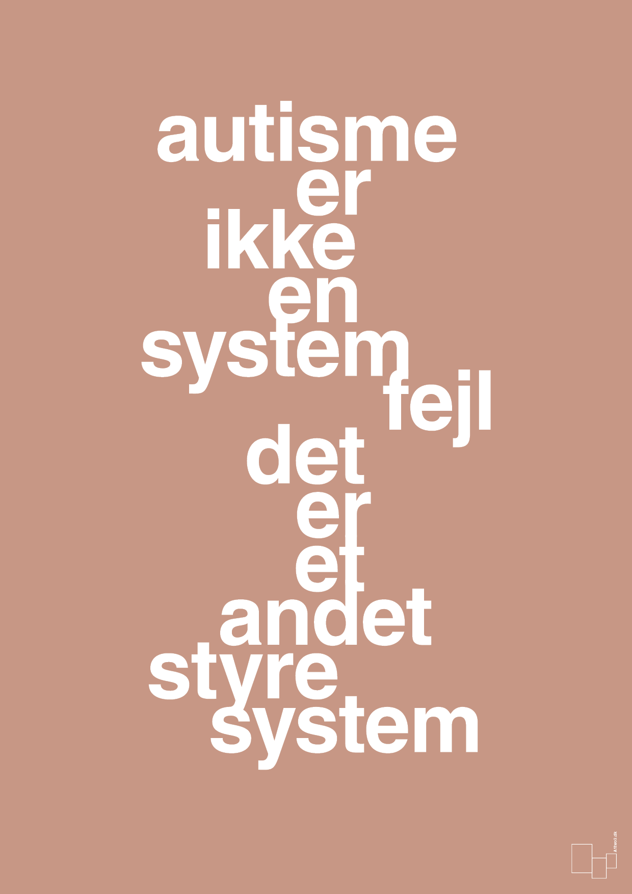 plakat: autisme er ikke en systemfejl - powder-Autisme-A1two3