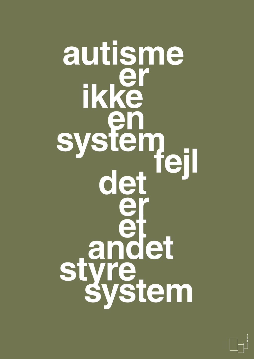 plakat: autisme er ikke en systemfejl - secret meadow-Autisme-A1two3