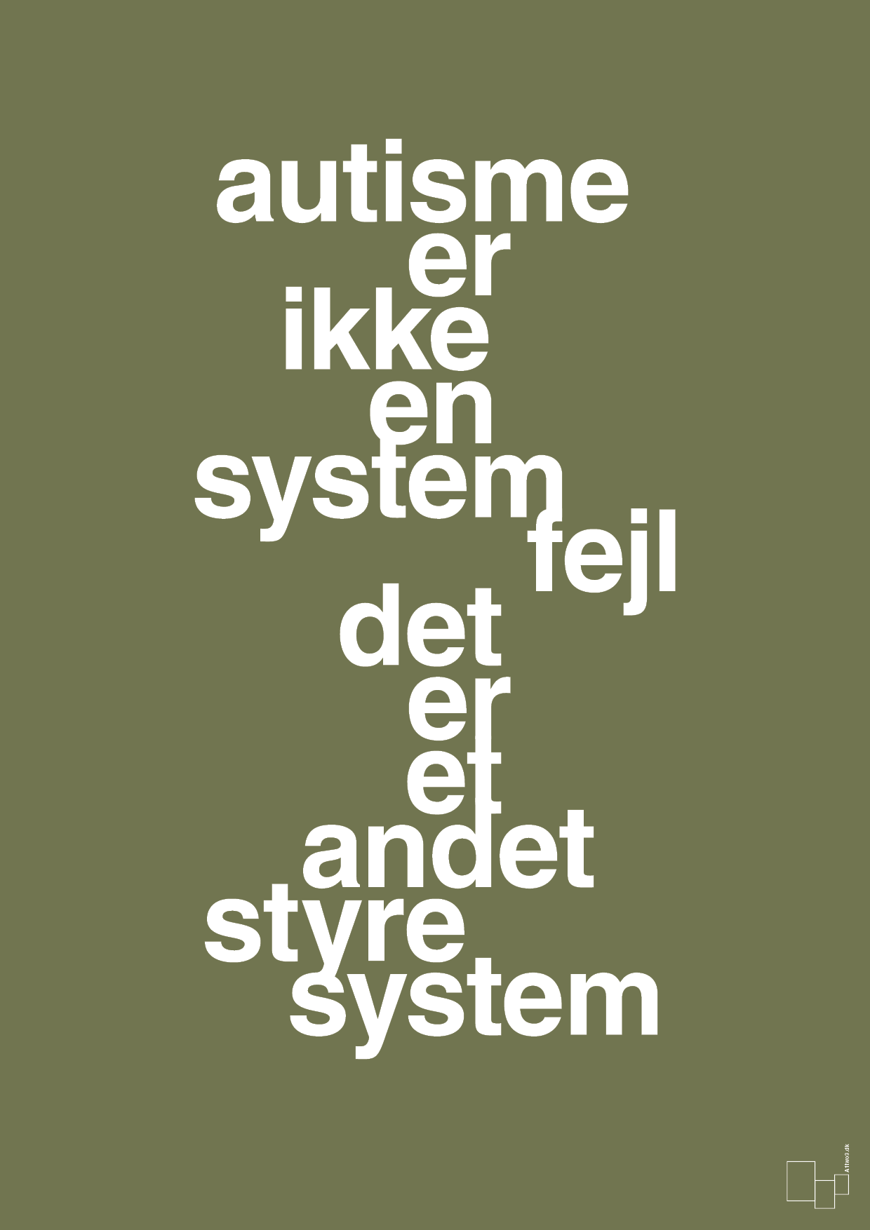 plakat: autisme er ikke en systemfejl - secret meadow-Autisme-A1two3