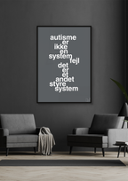 plakat: autisme er ikke en systemfejl - battleship gray-Autisme-A1two3