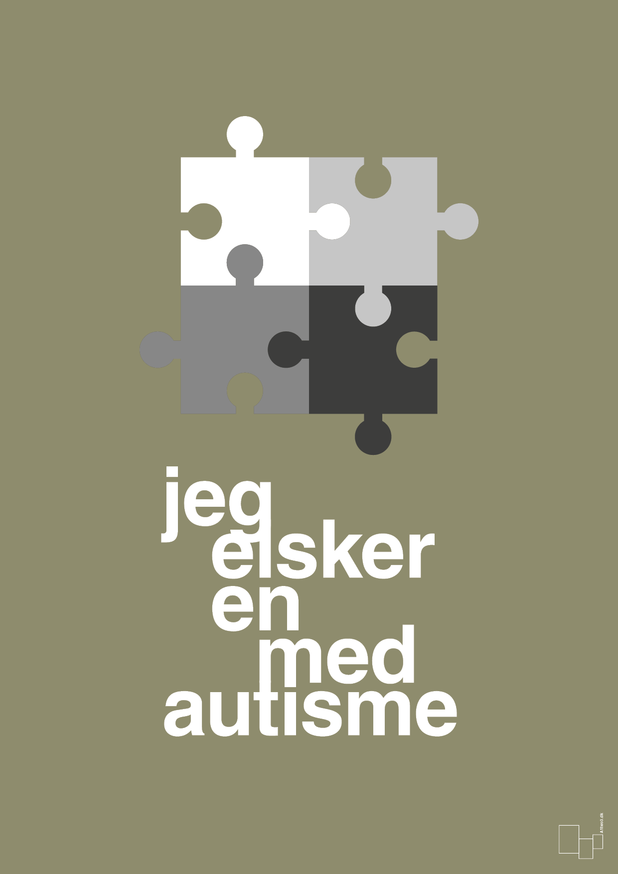 plakat: jeg elsker en med autisme - misty forrest-Autisme-A1two3