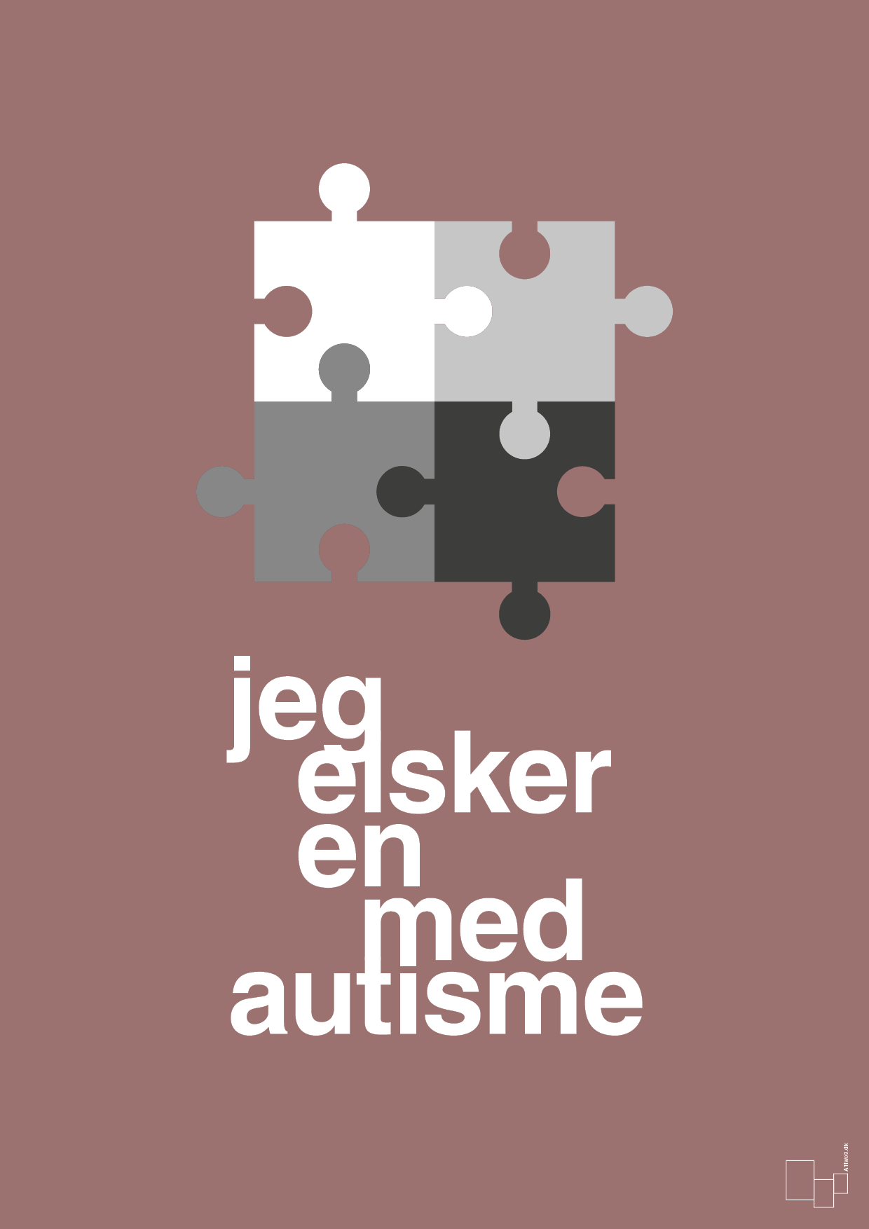 plakat: jeg elsker en med autisme - plum-Autisme-A1two3
