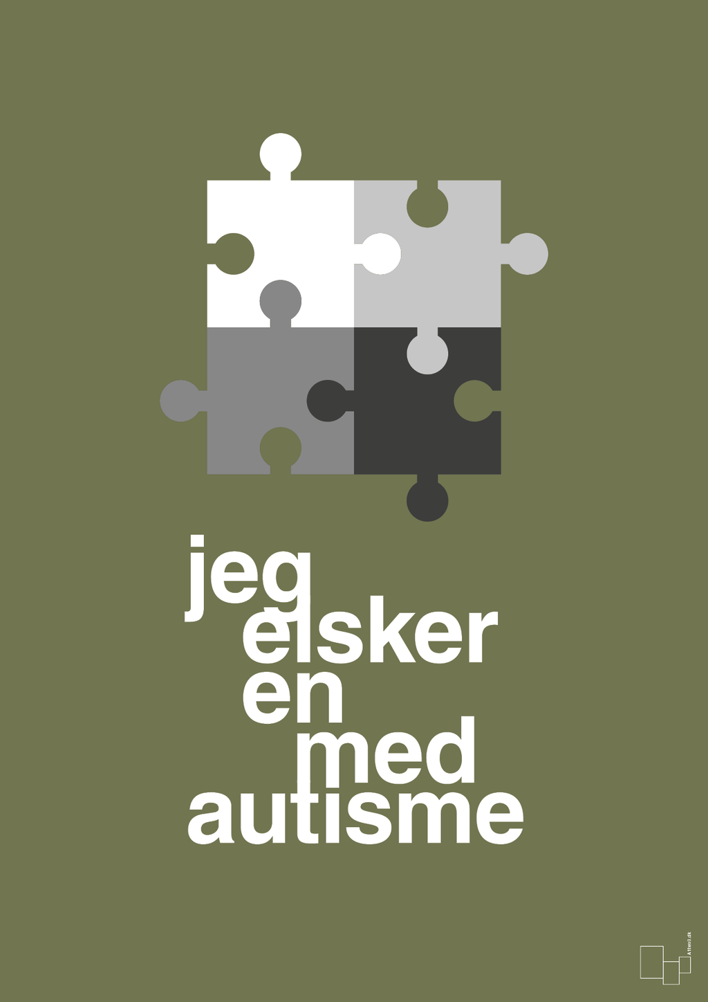 plakat: jeg elsker en med autisme - secret meadow-Autisme-A1two3