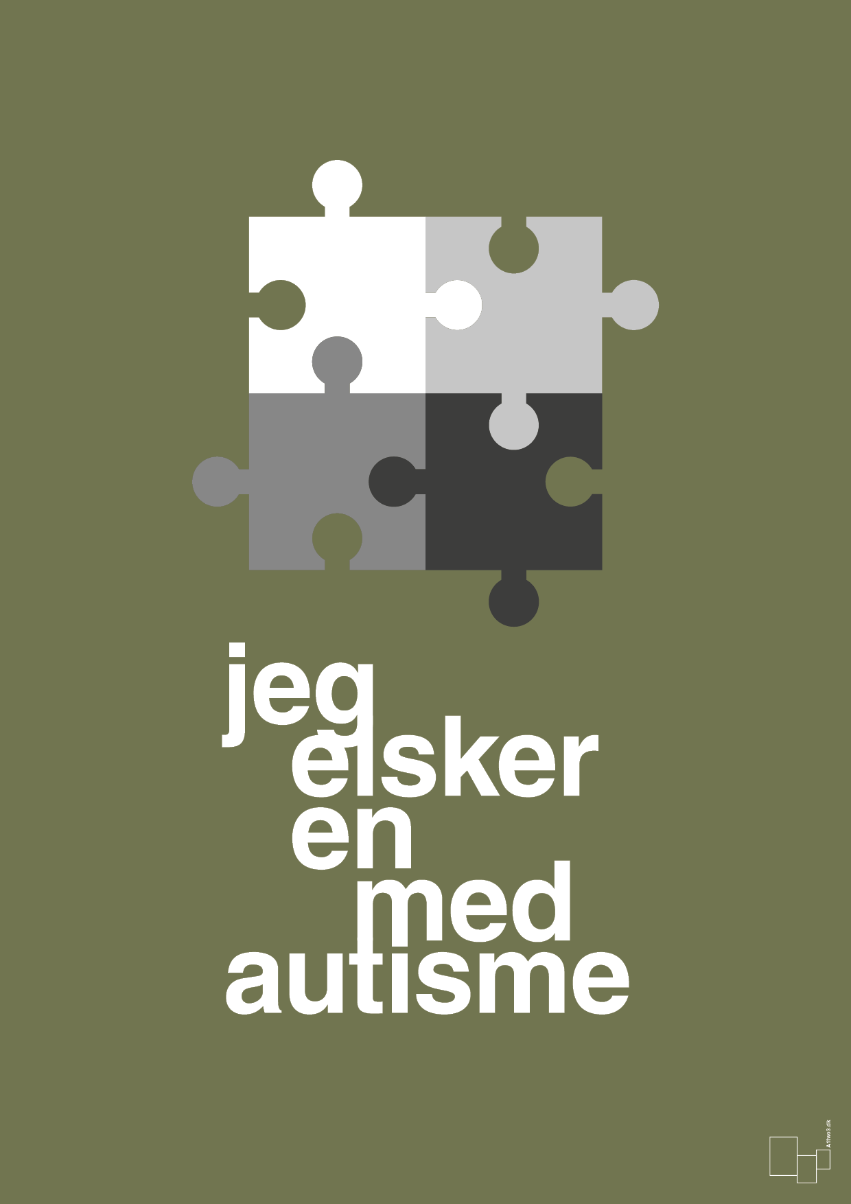 plakat: jeg elsker en med autisme - secret meadow-Autisme-A1two3