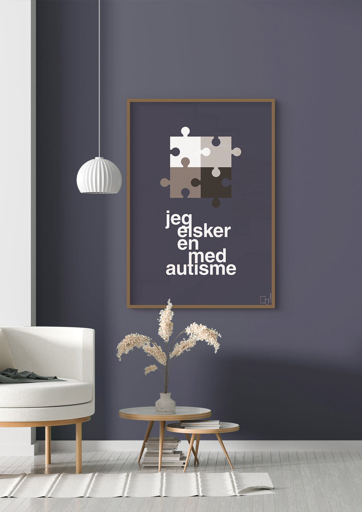 plakat: jeg elsker en med autisme - dark brown-Autisme-A1two3