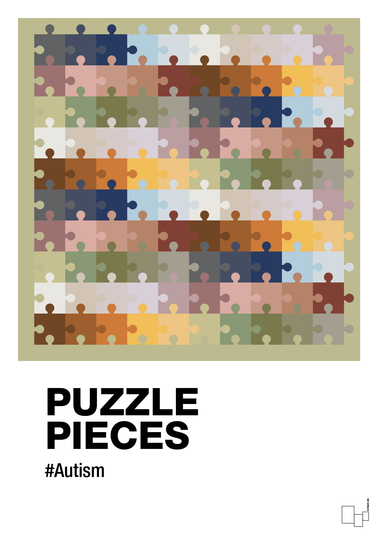 plakat: puzzle pieces - back to nature-Autisme-A1two3
