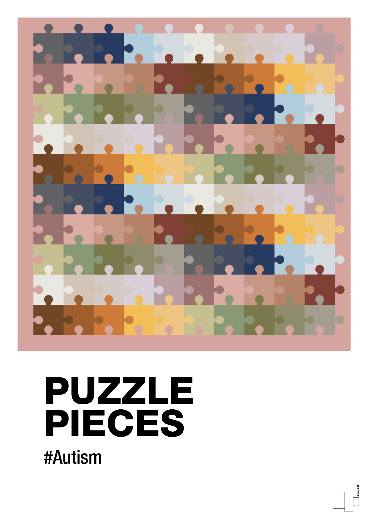 plakat: puzzle pieces - bubble shell-Autisme-A1two3
